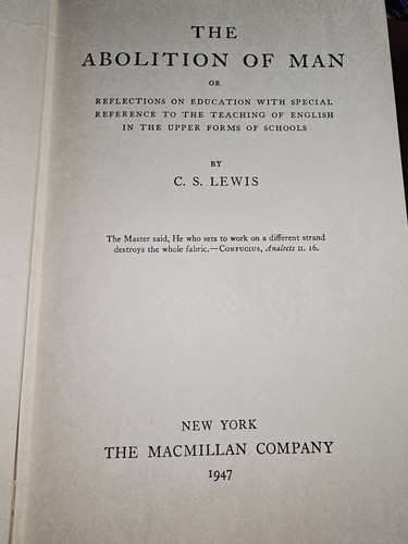 The abolition man s - by, c.